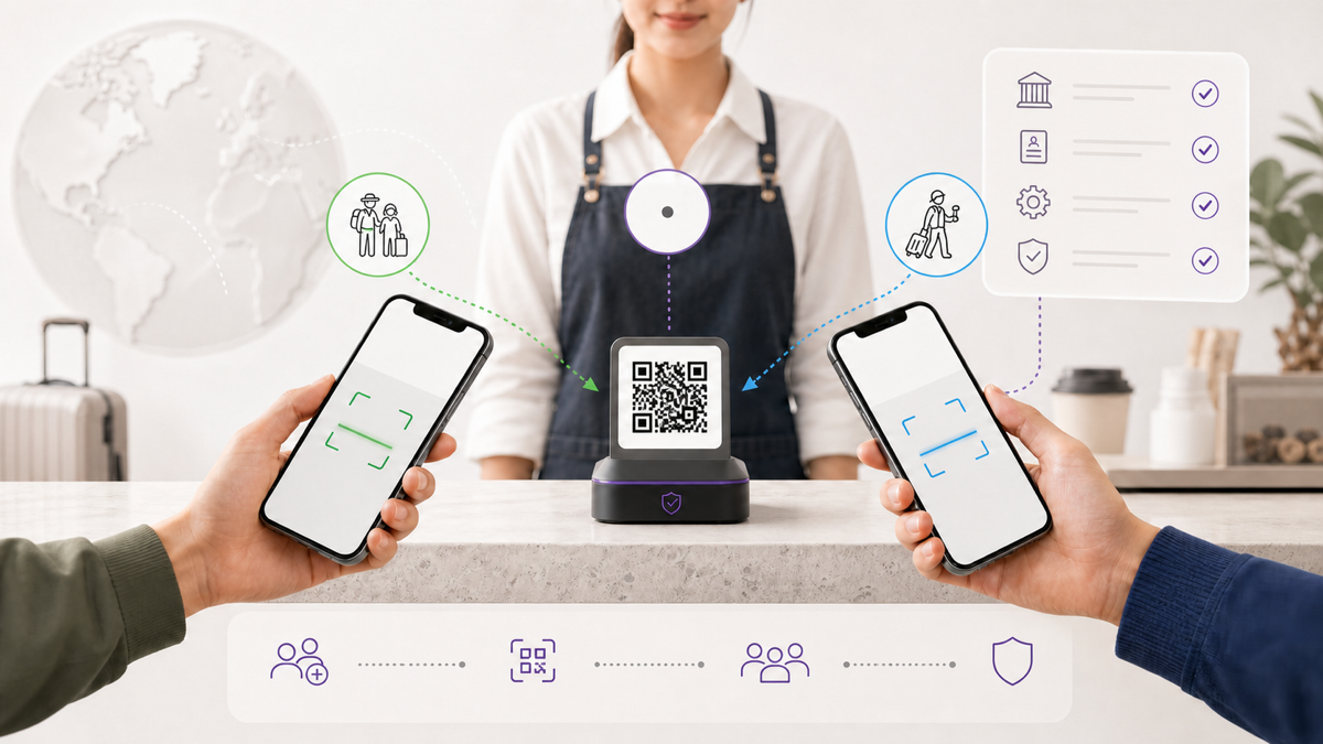 A merchant comparing WeChat Pay and Alipay QR payment flows on two phones.
