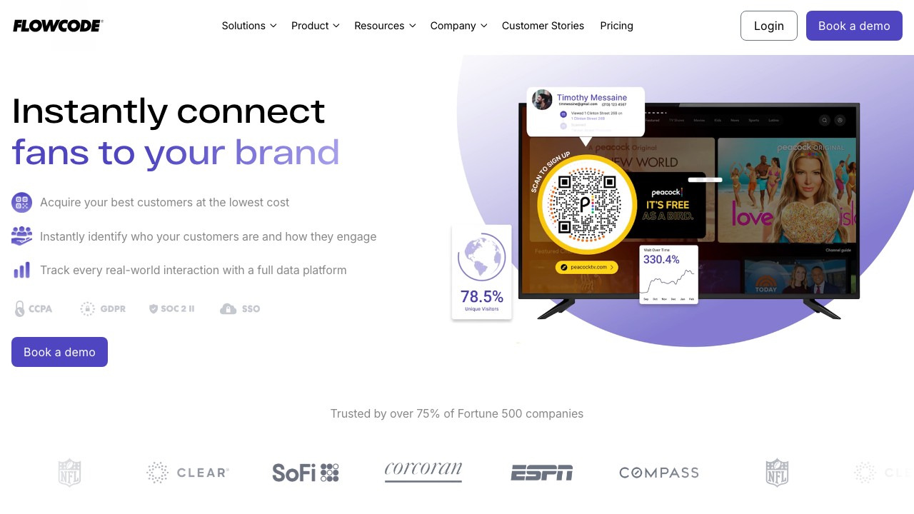 Flowcode QR code designer with print-optimized output for US marketing campaigns