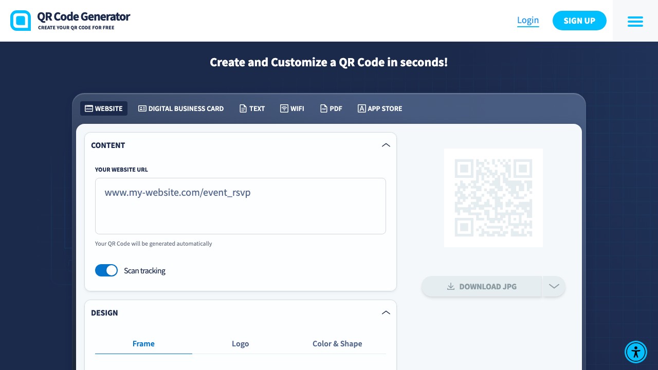 QR Code Generator simple interface for creating basic QR codes