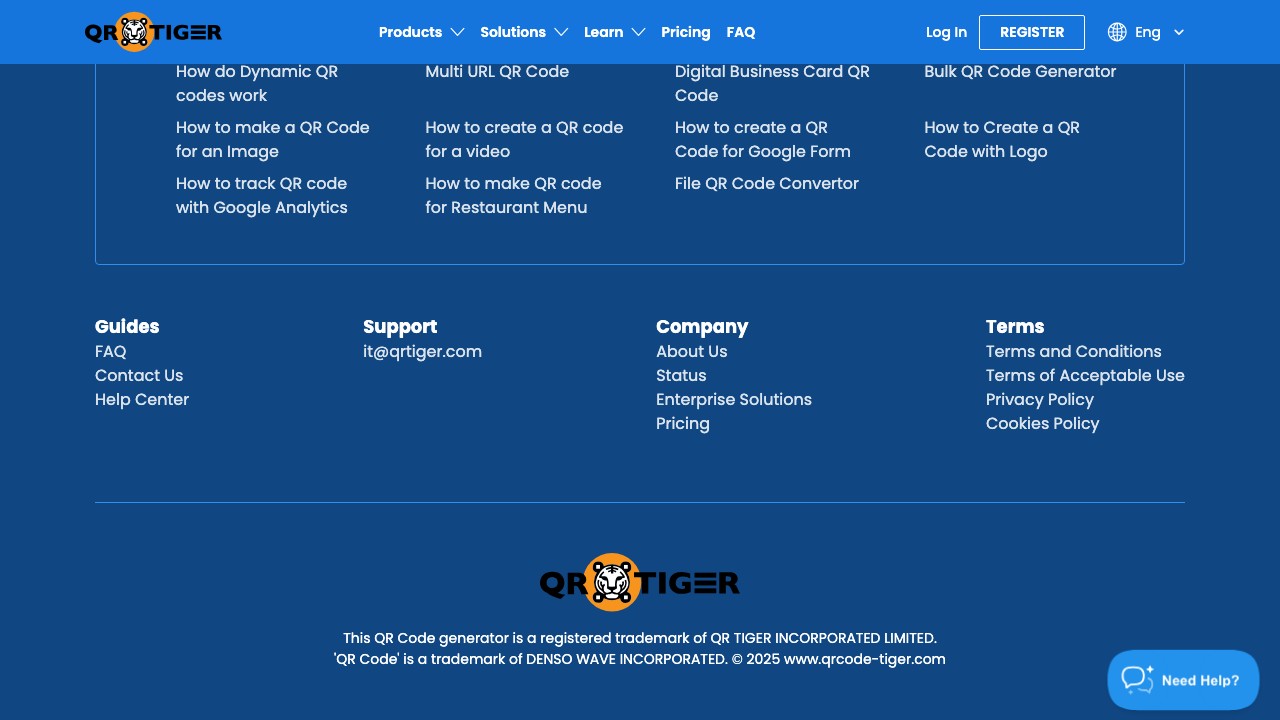 QR Tiger QR code generator interface with bulk generation and API features