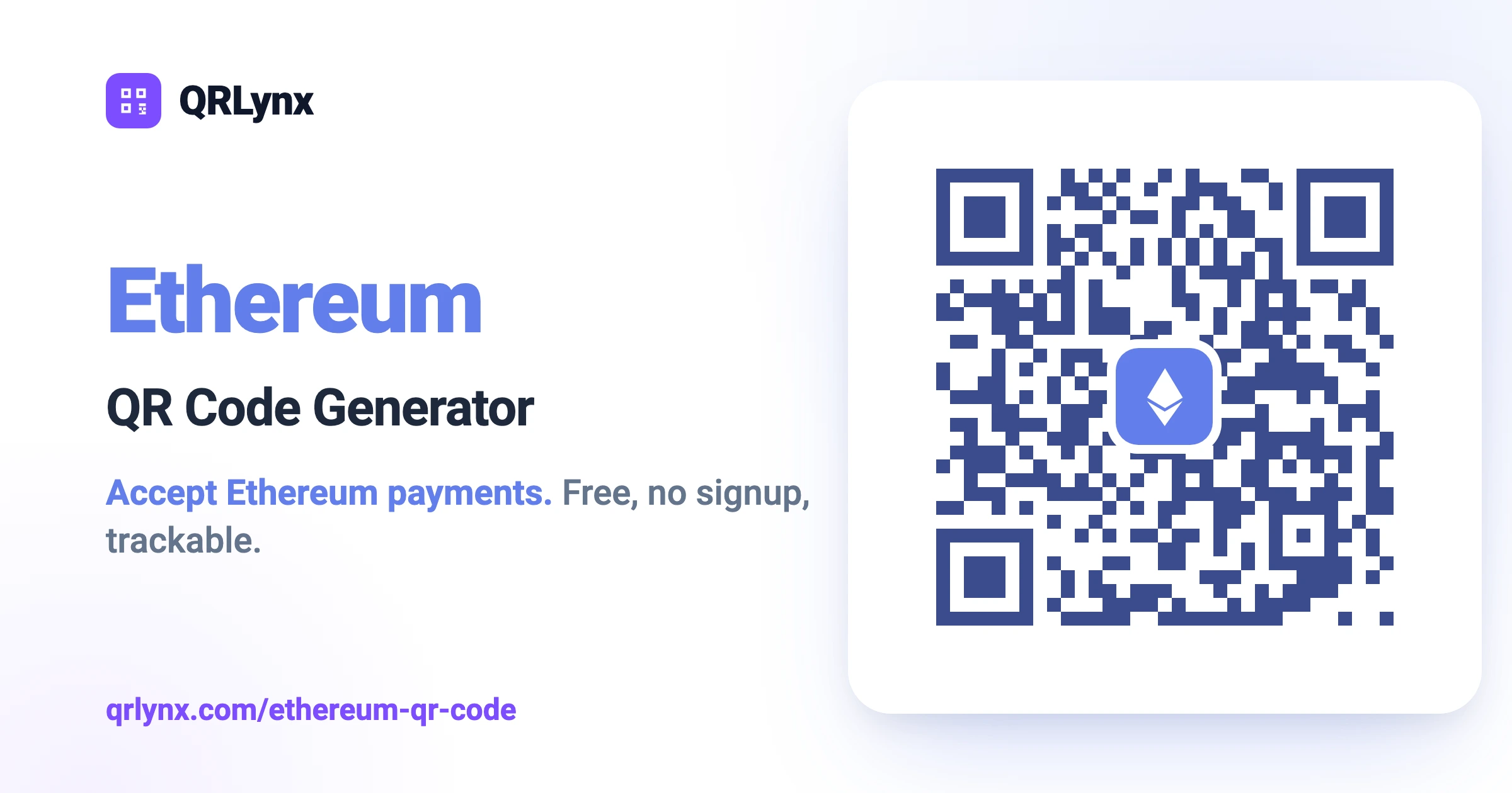 Ethereum QR Code Generator 2026: ETH, USDC, USDT, MetaMask | QRLynx