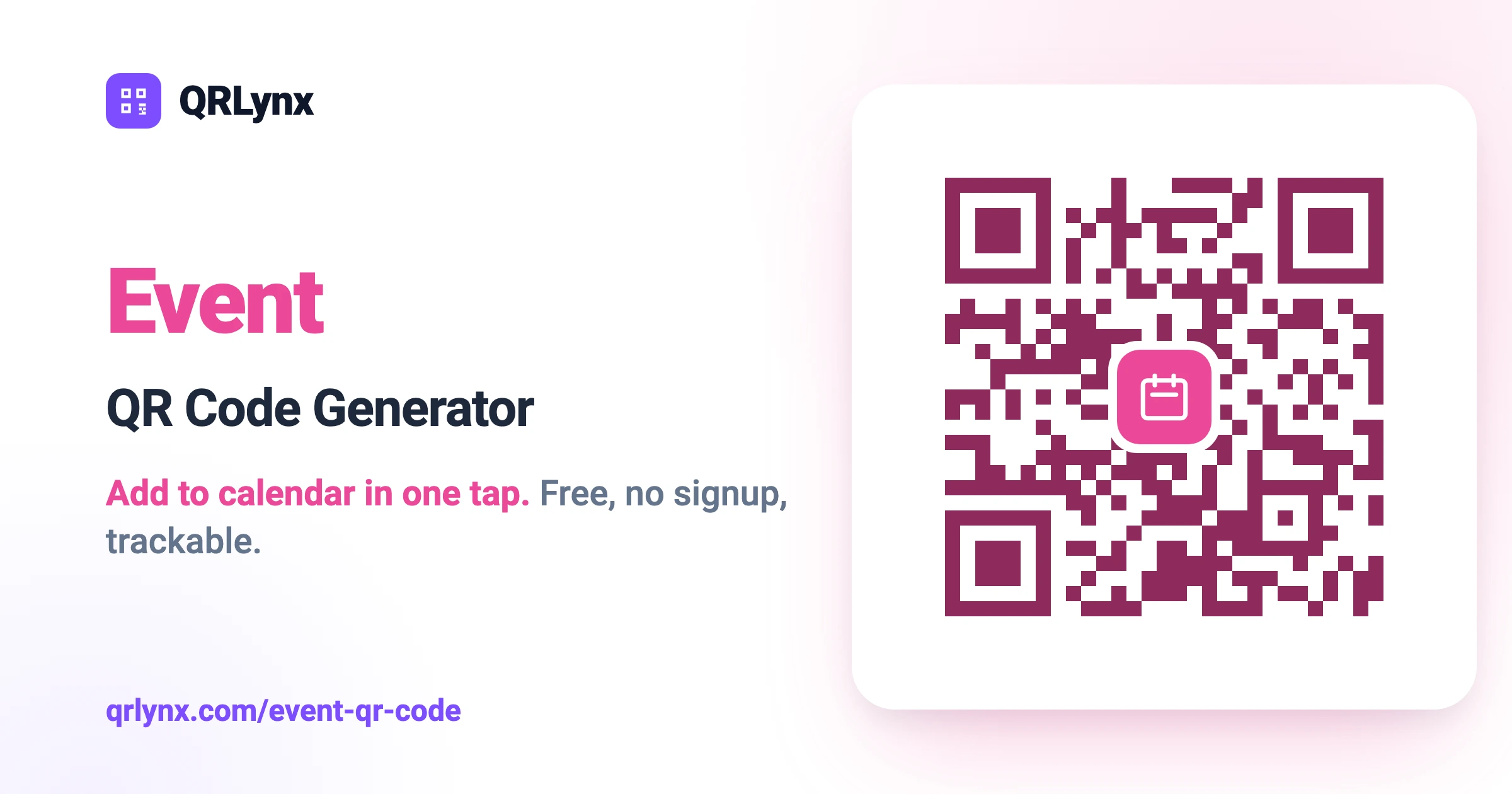 Calendar Event QR Code Generator — Google, Apple, Outlook | QRLynx