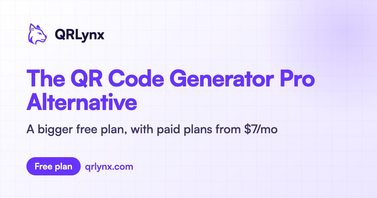 QR Code Generator Pro Alternative: Free Plan Included, Paid From $7/mo ...