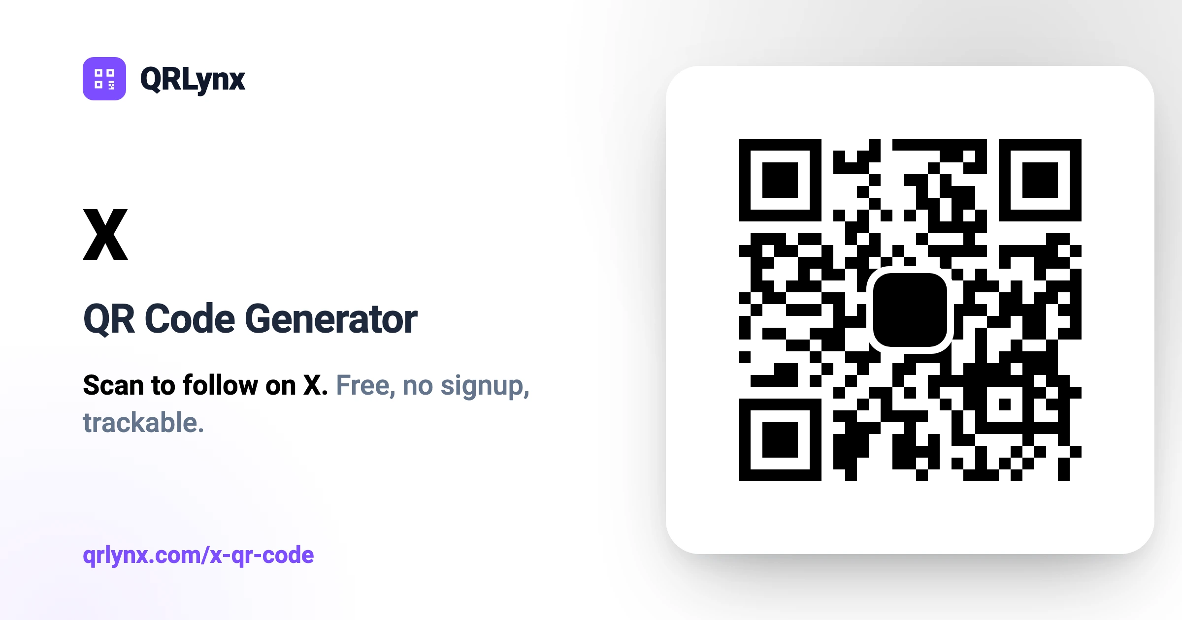 X (Twitter) QR Code Generator: Free, No Watermark (2026) | QRLynx